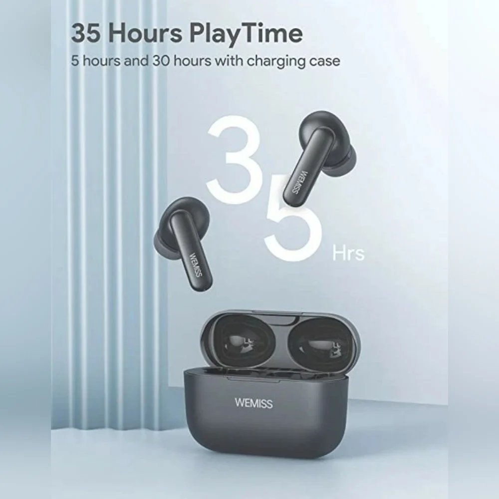 Bluetooth Headphones - Wireless Earbuds - WEMISS - Stereo Sound - BRAND NEW